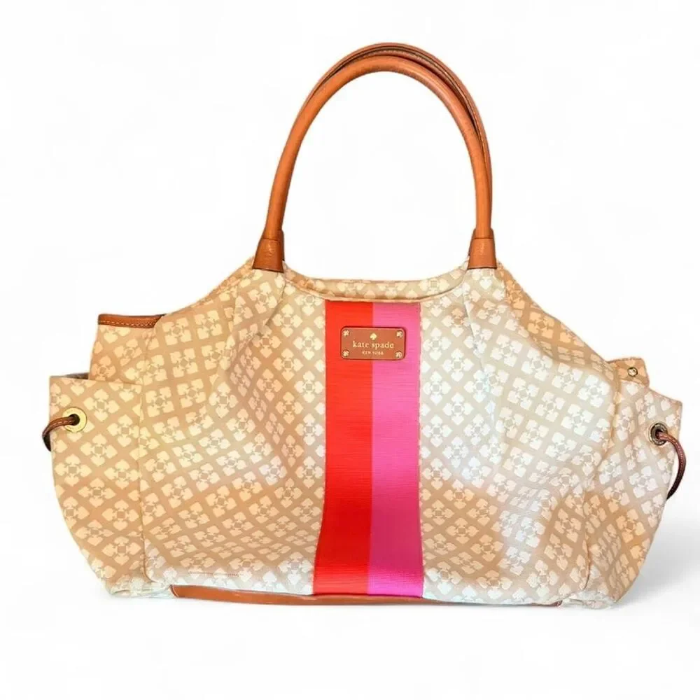 Kate Spade New York Spade Flower Jacquard Canvas Large Tote Diaper Weekender